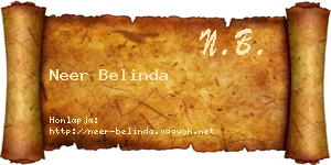 Neer Belinda névjegykártya